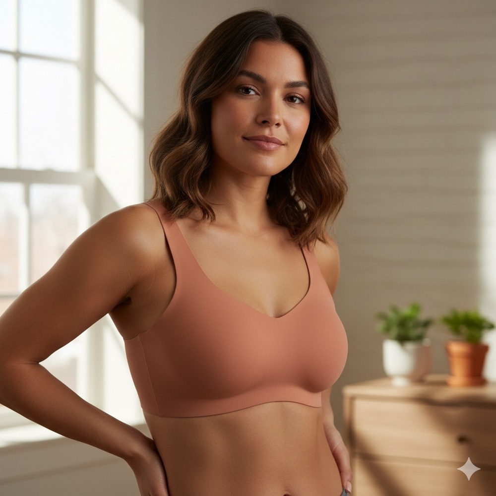 Knix Sz 6 Padded Orange Red Wireless Bras